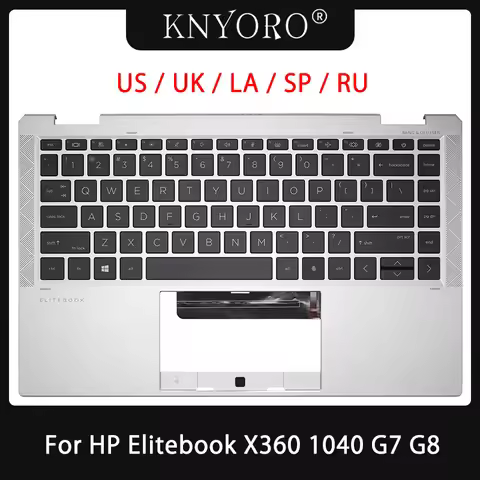 New US UK Latin Spain Russian Keyboard For HP Elitebook X360 1040 G7 G8 Laptops Palmrest Upper Case 