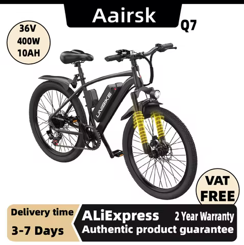 Aairsk Q7 Adult E-bike 400W Motor 26 Inch Fat Tire E-Mountain bike Off-road Electric bicycle 36V 10A