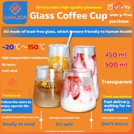 Cc 450 ml 500 ml Glass Coffee Cup Tea Milk Yogurt Mug Creative Transparent Letter Pattern Drinkware