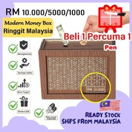 1000/3000/5000/10000Buy One Get One Free Modern Money Saving Box Wooden Money Box with Numbers Money