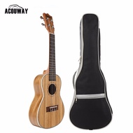 Acouway 21 23 inch Soprano Concert Ukulele guitar zebra wood with ABS binding
