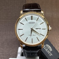 [TimeYourTime] Orient FUG1R005W6 Classic Quartz White Dial Brown Leather Men Watch UG1R005W
