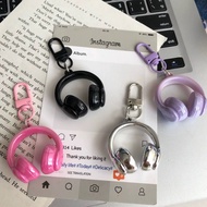 Headphone Keychain Acrylic Colorful Design Funny Earphone Shape Car Key Decor Accessory