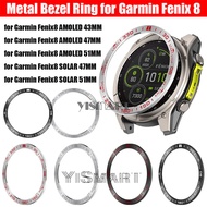Metal Ring Bezel for Garmin Fenix 8 AMOLED 43mm 47mm 51mm Watch Bumper Cover for Garmin Fenix8 SOLAR
