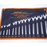 KBtools ของแท้ Anton ประแจแหวนข้าง ปากตาย(เหล็กCR-V) ขนาด 8 - 24 มม. 14ชิ้น ชุดเครื่องมือ