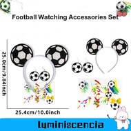 LUMINISCENCIA 3 Pcs Set Football Headband, 2026 Edition World Cup Themed Football Earrings, Headband