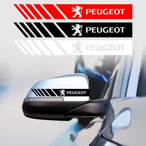 Car PVC Stripe Racing Strips Rear View Mirror Stickers Badge For Peugeot 608 107 BB1 HX1 Partner 300