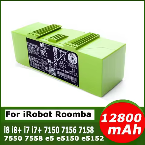 14.4V 12800mAh i7 Battery Replacement for iRobot Roomba e and i Series i7+ e5 7150 7550 i3 3150 i3+ 