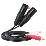 Dual male XLR to RCA Cable Heavy Duty 2 XLR MALE to 2 RCA Male HIFI Cables 1m