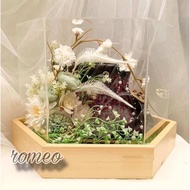 Hexagonal Kotak Seserahan Kayu Hexagonal ukuran XL Hias Tile hantaran pernikahan