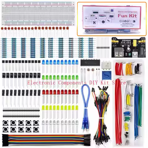 2025 New 830 Hole Breadboard Kit For R3 Component Pack Beginner Kit 3386P Potentiometer Dupont Wire 