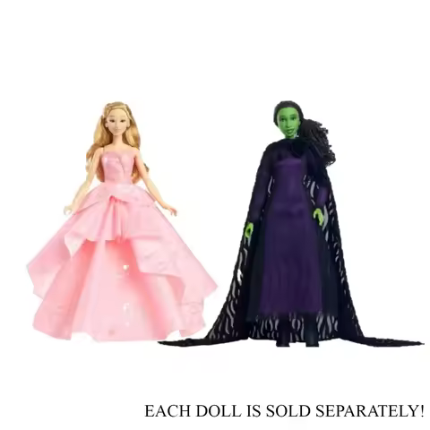 Original Mattel Barbie Wicked Deluxe Glinda Elphaba Fashion Dolls for Girls Articulated Toys Top Bra