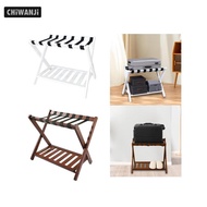 [CHiWANJi] Guest Room Bamboo Foldable Luggage Rack Durable Multipurpose 26x17x21inch x