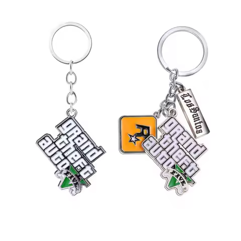 Game PS4 GTA5 Keychain GTA V Grand Theft Auto 5 Star Muti Pendant Keyring For Men Fashion Key Holder