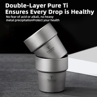FZCamping Cup 150ml Titanium Cup 99.6% Pure Titanium Double-Wall Coffee/Liquor Cup Lightweight Outdo