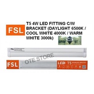 FSL T5 1FT 4W LED FITTING SET WITH BRACKET (SIRIM) (DAYLIGHT / COOL WHITE / WARM WHITE)