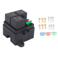 3 Way 4Pin Fuse Holder Relay Holder Circuit Standard ATO Blade Fuse Relay Holder 12V 40A Relay