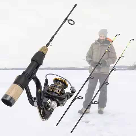 60cm 2 Tips Pesca Fishing Equipment Ice Fishing Pole Portable Carbon Fish Pole Light Weight River Co