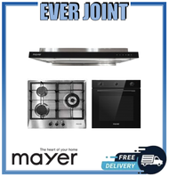 Mayer MMSS633 [60cm] 3 Burner Stainless Steel Hob + Mayer MMSI903OT [90cm] Semi-Integrated Hood with Oil Tray + Mayer MMDO8R [60cm] Built-in Oven with Smoke Ventilation System Bundle Deal!!