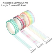 PATIKIL Washi Tape Set 10mm 15mm 20mm 5m/16.4ft, 6 Roll Decorative Masking Adhesive Sticker for DIY 