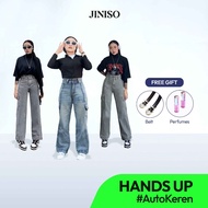 [FREE GIFT] JINISO - Highwaist Cargo Hands Up Jeans Vol. 1