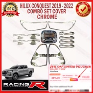 Hilux Conquest 2019 to 2024 4x4 G Garnish Cover Combo Set Chrome [Free TRD Door Guard] ( Car Accesso