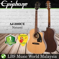 Epiphone AJ-100CE Cutaway Acoustic Electric Guitar With Pickup Natural (AJ100 AJ100CE)