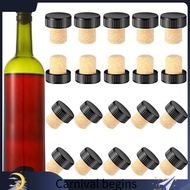 【alvis98】24 Pieces Cork Plugs Cork Stoppers Tasting Corks T-Shape Wine Corks with Top Wooden Wine Bo