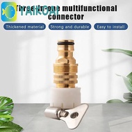 GLENES 3Pcs Universal Faucet Adapter, Brass Fittings 3-in-1 Hose Adapter, Easy Install Leakproof Adj