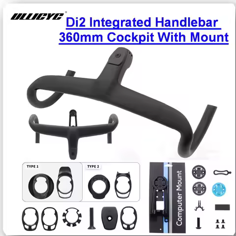 no logo Carbon Cockpit Full Internal cable Bike Cockpit Road Bicycle Handlebar Di2 Integrated Handle