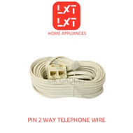 OLD STOCK 15, 50ft RJ-11 6P4C Pin to 2 Way Cable for Telephone Cable Extension Home Extend Telephone