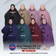 [Plus Size] NUR TRAVELITE 2.0 SERIES by TELEKUNG HIQMAH Telekung Travel with Border Lace, Kompak, Ri