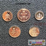 英國英鎊便士硬幣 一套5枚（1.2.5.10.20便士）老年女王版