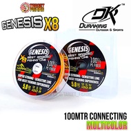 PE Duraking Genesis X8 Multicolor - 100mtr Casting Fishing Line braided line x8 braided fishing line