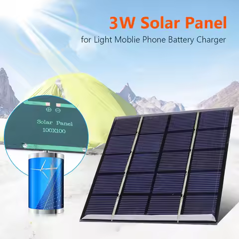3W 5V Solar Cell Panel Solar Charging Panel Phone Power Bank for Solar Light for 3.7V Battery 3-5V B