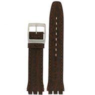 Tech Swiss Swatch Style Watch Band Brown Italian Leather 19 millimeters