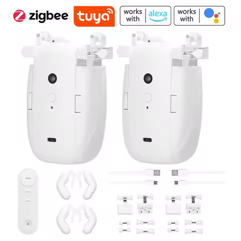 Tuya ZigBee 3 in 1 Intelligent Curtain Motor Electric Curtain Robot Auto Opener No Wiring Support AP