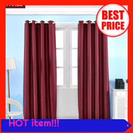 Thermal Insulated Solid Grommet Blackout Curtains Drape for Living Room (Wine Red,1Panel,39x98in) (W