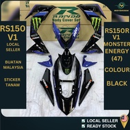 Rapido Cover Set Coverset Bodyset  RS150R RS150 WINNER 150 RS V1 V2 V3 MONSTER ENERGY (47) BLACK Sticker Tanam