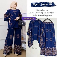 NIYARA JUMBO SET / PAKAIAN BATIK WANITA MURAH / SET WAKA RAYON MOTIF BATIK / SETELAN WANITA JUMBO