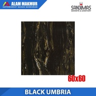 GRANIT LANTAI GLOSSY/LICIN 60X60 SANDIMAS BLACK UMBRIA