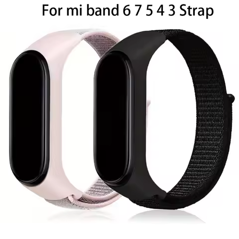 Nylon Watch Strap For Xiaomi Mi Band 7 6 5 4 3 Wristband Bracelet Wrist Straps correa Mi Band 6 7 5 