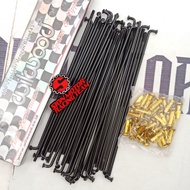 HITAM Spokes / Spokes Nipples / Black Motorcycle Wheel Spokes 9 X 196 Wilwood