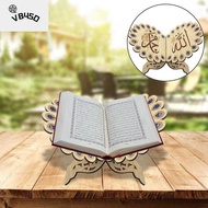 VB45D Reading Wooden Arabic Quran Home Decoration Eid Islamic Display Rack Ornament Book Holder Bookshelf