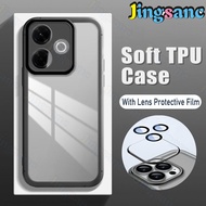Jingsanc với ống kính phim mờ vỏ điện thoại cho Redmi 13x TPU Silicon mềm vỏ lưng chống sốc K01-1