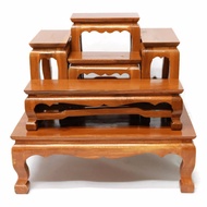 RTT โต๊ะหมู่บูชาพระ (ไม้สักทอง) หมู่ 5 หน้า 4 (48*35*สูง45 ซม.) สีย้อม รวมฐาน งานไม้สักทั้งชุด set o