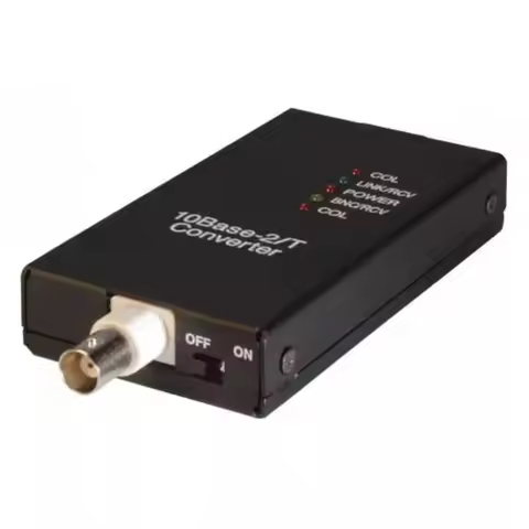 Media Converter 10Base T RJ45 to 2 Thin Cable Coaxial BNC LCTP 10BT 10B2