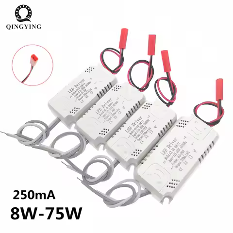 2pcs 250mA LED Driver 8-24W 25-40W 37-50W 50-75W AC175-265V Power Supply Lighting Transformers For F