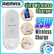 Original Remax 3IN1 Phone Watch Earbuds Charger With Phone Holder Foldable Chargers Jam Tangan Earbud Handphone