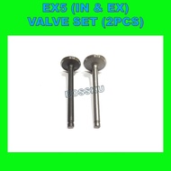 EX5 VALVE SET 2PCS IN & EX EX5 VALVE BATANGEX5 BATANG BAU VALVE EX5 VALVE EXHAUST EX5 VALVE INLET EX